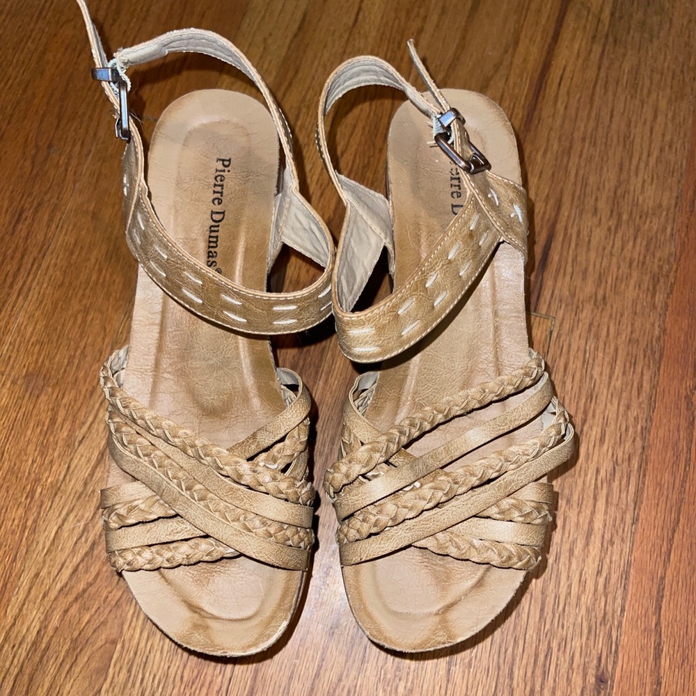 Pierre Dumas braided strap wedges